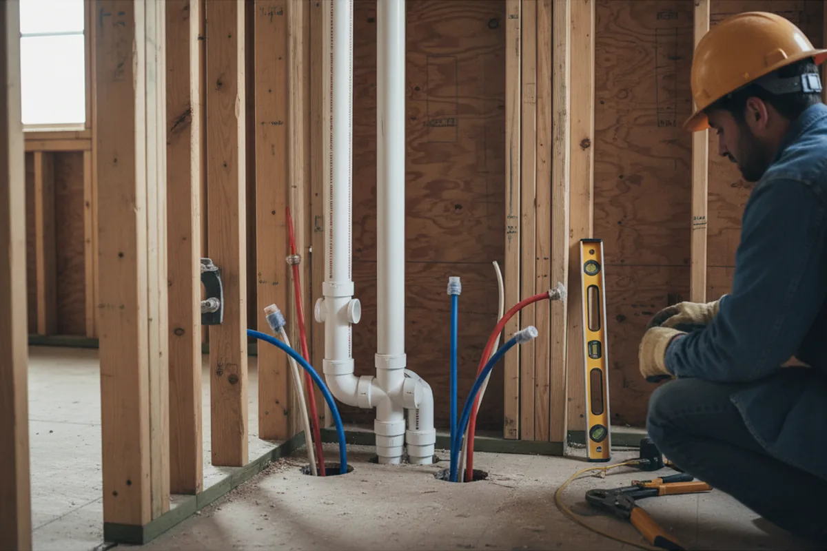 Drain and supply rough-in during Toilet Repair and Installation in Bangor